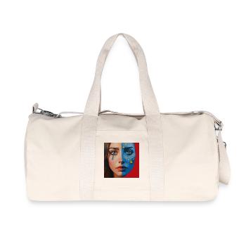 Larmes cosmiques - Portrait d’art demi-visage - Sac de sport en toile recyclée Stanley/Stella - blanc naturel - Devant