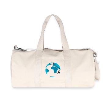 Blauer Globus Neon Schwarz - Recycelte Canvas-Sporttasche von Stanley/Stella - Naturweiß - Vorne