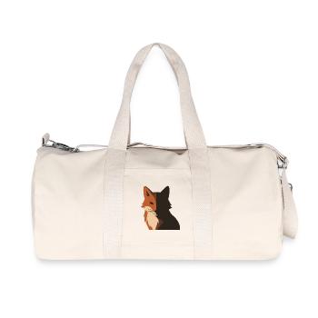 Renard roux Ombre Visage Forêt Nature Silhouette - Sac de sport en toile recyclée Stanley/Stella - blanc naturel - Devant