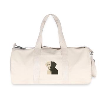 Bébé chien chiot ombre visage portrait - Sac de sport en toile recyclée Stanley/Stella - blanc naturel - Devant