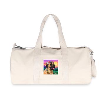Mastiff with floral wreath - Recycled Canvas Sports Bag by Stanley/Stella - natural - Front