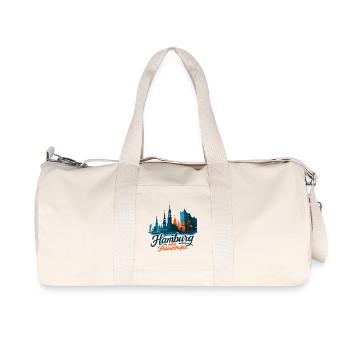 Hamburg Heimathafen Silhouette Gift Maritime - Recycled Canvas Sports Bag by Stanley/Stella - natural - Front