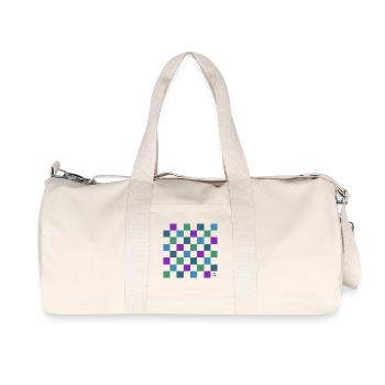 Schachbrett - Design by Belly Buitton - Recycelte Canvas-Sporttasche von Stanley/Stella - Naturweiß - Vorne