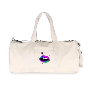 Lèvres arc-en-ciel Pop Art Neon - Sac de sport en toile recyclée Stanley/Stella - blanc naturel - Devant