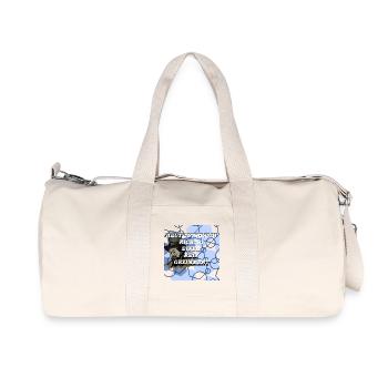 Historical Man in Geometry Pattern - Recycled Canvas Sports Bag by Stanley/Stella - natural - Front