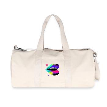 Lèvres arc-en-ciel prismatiques Pop Art - Sac de sport en toile recyclée Stanley/Stella - blanc naturel - Devant