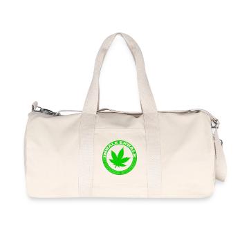 Hemp Leaf Circle Emblem - Recycled Canvas Sports Bag by Stanley/Stella - natural - Front