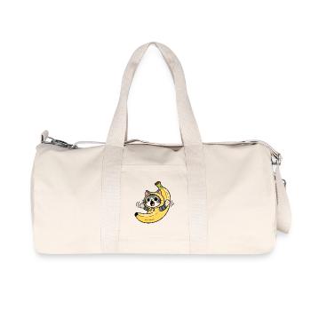 Chat Banane Kawaii - Sac de sport en toile recyclée Stanley/Stella - blanc naturel - Devant