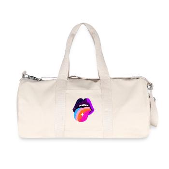 Lèvres de langue arc-en-ciel cosmique - Sac de sport en toile recyclée Stanley/Stella - blanc naturel - Devant