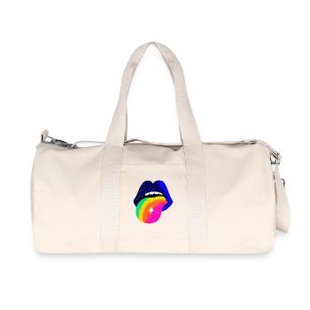 Langue arc-en-ciel Pop Art Lèvres - Sac de sport en toile recyclée Stanley/Stella - blanc naturel - Devant