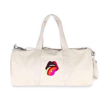 Langue prismatique Pop Lips - Sac de sport en toile recyclée Stanley/Stella - blanc naturel - Devant