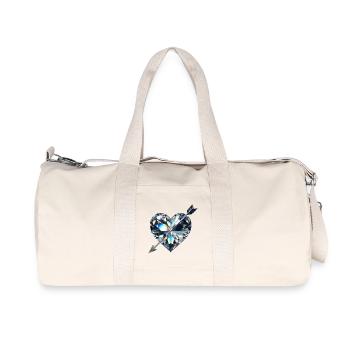 Diamond Heart with Arrow - Recycled Canvas Sports Bag by Stanley/Stella - natural - Front