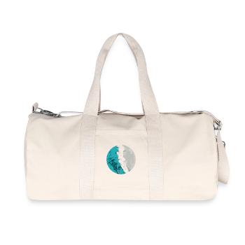 Split Earth Teal Moon - Recycled Canvas Sports Bag by Stanley/Stella - natural - Front