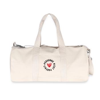 « personne n’est parfait » - Sac de sport en toile recyclée Stanley/Stella - blanc naturel - Devant