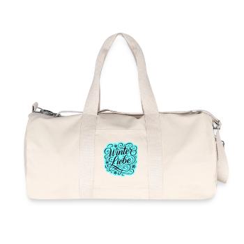 Winter Love Heart Wintery - Recycled Canvas Sports Bag by Stanley/Stella - natural - Front