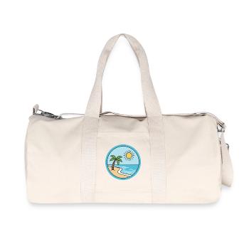 Sunny island on the sandy beach - Recycled Canvas Sports Bag by Stanley/Stella - natural - Front