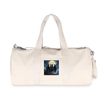 Winged wolf under full moon - Recycled Canvas Sports Bag by Stanley/Stella - natural - Front