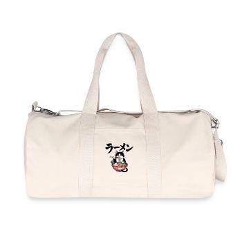 Ramen Cat - Food Lover Design - Recycled Canvas Sports Bag by Stanley/Stella - natural - Front