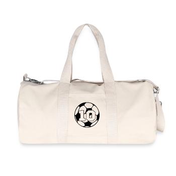 Numéro 10 football - 10e anniversaire  - Sac de sport en toile recyclée Stanley/Stella - blanc naturel - Devant