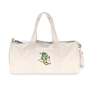Brussels sprouts on skis fun winter skiing - Recycled Canvas Sports Bag by Stanley/Stella - natural - Front
