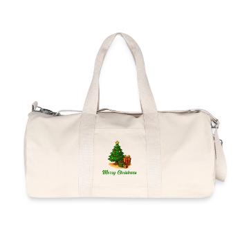 Cadeaux de sapin de Noël - Sac de sport en toile recyclée Stanley/Stella - blanc naturel - Devant