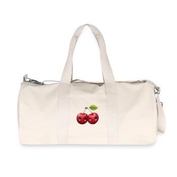 Cherries with a face - Recycled Canvas Sports Bag by Stanley/Stella - natural - Front