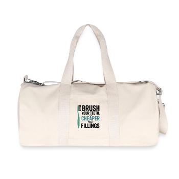 Precision Dental Technician Gear Design  - Recycled Canvas Sports Bag by Stanley/Stella - natural - Front