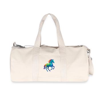 Cheval Coloré Low-Poly - Equitation - Sac de sport en toile recyclée Stanley/Stella - blanc naturel - Devant