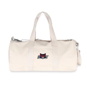 Chat avec des lunettes rouges Logo - Sac de sport en toile recyclée Stanley/Stella - blanc naturel - Devant