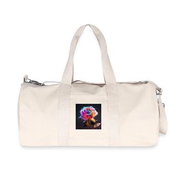 Regenbogenrose Neon Glow - Recycelte Canvas-Sporttasche von Stanley/Stella - Naturweiß - Vorne