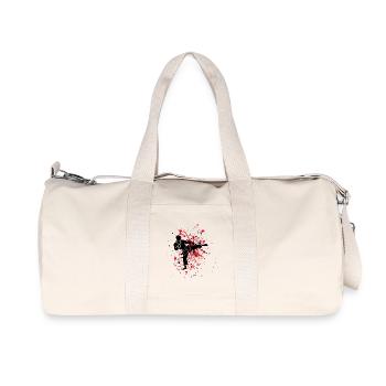 Karateka Rot Tropfen in der Schwarzen Nacht - Recycelte Canvas-Sporttasche von Stanley/Stella - Naturweiß - Vorne