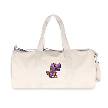 Pixel Dino – T-Rex de dessin animé violet - Sac de sport en toile recyclée Stanley/Stella - blanc naturel - Devant