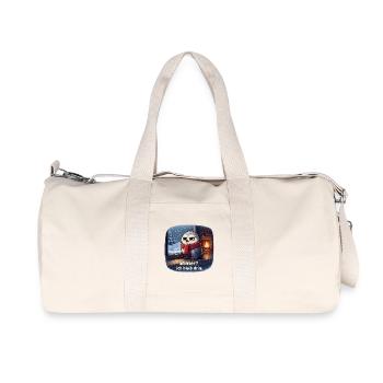 Winter Eule: Ich bleib drin - Recycelte Canvas-Sporttasche von Stanley/Stella - Naturweiß - Vorne