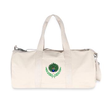 Peacock in Green Laurel Wreath - Recycled Canvas Sports Bag by Stanley/Stella - natural - Front