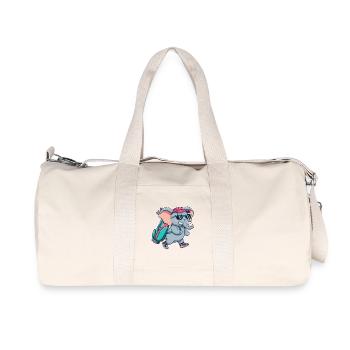 Lustiger Elefant-Golfer Cartoon Cooles Golftier - Recycelte Canvas-Sporttasche von Stanley/Stella - Naturweiß - Vorne