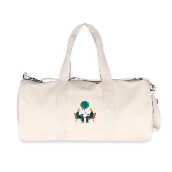Illustration de psychothérapie – Thérapeute / Conseiller - Sac de sport en toile recyclée Stanley/Stella - blanc naturel - Devant