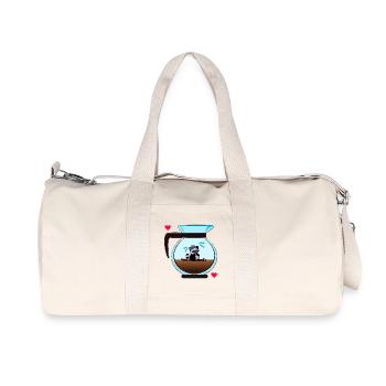Waschbären Skifahrer Kaffee - Recycelte Canvas-Sporttasche von Stanley/Stella - Naturweiß - Vorne