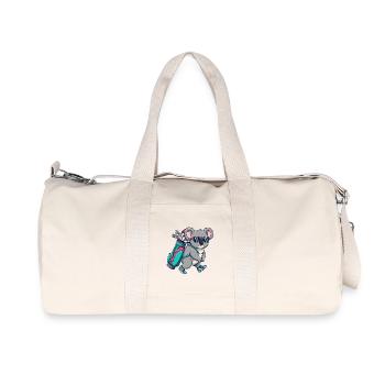 Lustiger Koala-Golfer Zeichentrick Cooles Golftier - Recycelte Canvas-Sporttasche von Stanley/Stella - Naturweiß - Vorne