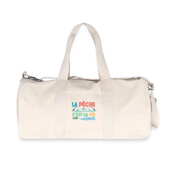 fishing is life,Humor,fisherman gift - Recycled Canvas Sports Bag by Stanley/Stella - natural - Front