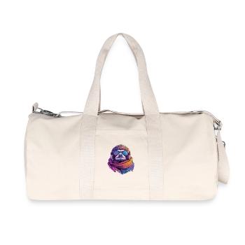 Hipster Sloth Cartoon Kawaii Beanie Sunglasses - Recycled Canvas Sports Bag by Stanley/Stella - natural - Front