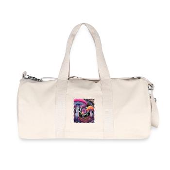 Psychedelic Mushroom Landscape - Recycled Canvas Sports Bag by Stanley/Stella - natural - Front