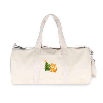 Le bonheur du chat sur le sapin de Noël - Sac de sport en toile recyclée Stanley/Stella - blanc naturel - Devant