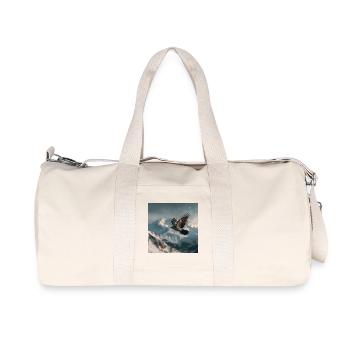 Raven above the snowy peaks Alpine crow - Recycled Canvas Sports Bag by Stanley/Stella - natural - Front