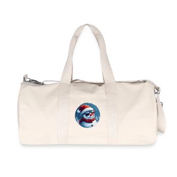 Cooler Schneemann mit Sonnenbrille im Schnee - Recycelte Canvas-Sporttasche von Stanley/Stella - Naturweiß - Vorne