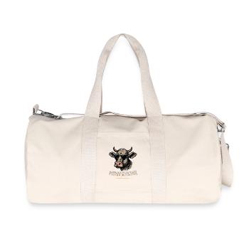 Muhviehstar – Jeu de mots drôle avec une vache - Sac de sport en toile recyclée Stanley/Stella - blanc naturel - Devant