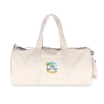 Vacances d’été à la plage avec une licorne mignonne avec des lunettes - Sac de sport en toile recyclée Stanley/Stella - blanc naturel - Devant