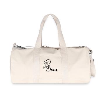 Oma Radfahrerin Fahrrad - Recycelte Canvas-Sporttasche von Stanley/Stella - Naturweiß - Vorne