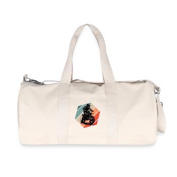 Un motif réservé au motocross - Sac de sport en toile recyclée Stanley/Stella - blanc naturel - Devant