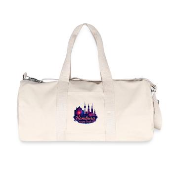 Hamburg Perle Stadt Silhouette Hafen Geschenk - Recycelte Canvas-Sporttasche von Stanley/Stella - Naturweiß - Vorne