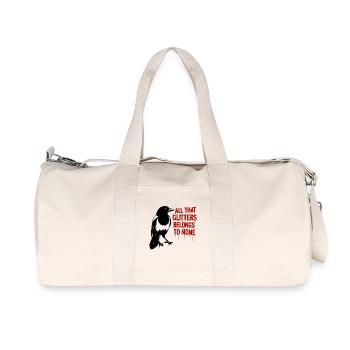 Elster, Rabe und Glitter-Slogan - Recycelte Canvas-Sporttasche von Stanley/Stella - Naturweiß - Vorne